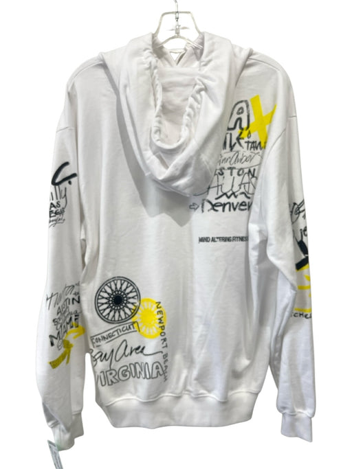 Soulcycle Size L White & Multi Cotton Blend Kangaroo Pocket Long Sleeve Jacket White & Multi / L