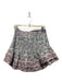 Saylor Size M White, Pink, Blue Cotton Ruched Waist Floral Tiered Mini Skirt White, Pink, Blue / M