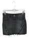 Hudson Size 26 Black & Silver Cotton Blend Front Zip Cut Off Denim Skirt Black & Silver / 26