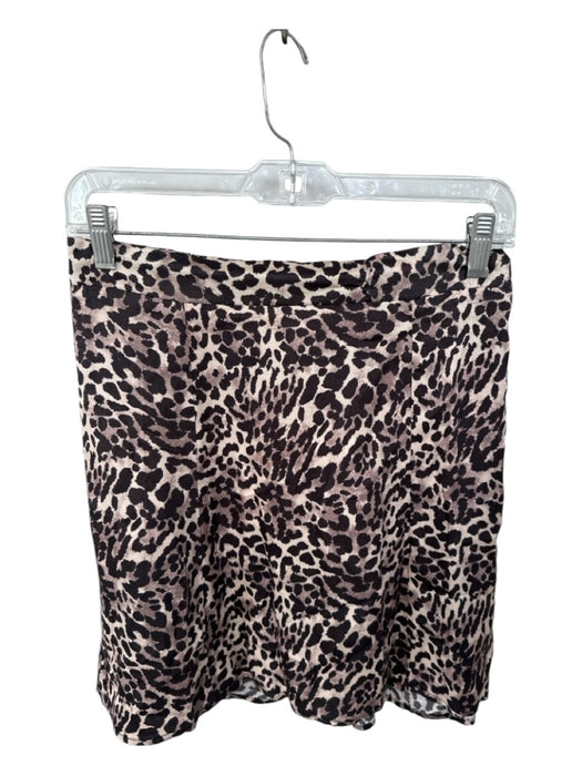 Nation Size S Brown & Black Viscose Blend Elastic Waist Animal Print Mini Skirt Brown & Black / S