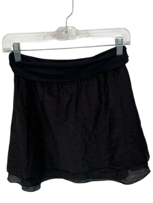 Splendid Size S Black Cotton & Silk Fold Over Mini Skirt Black / S