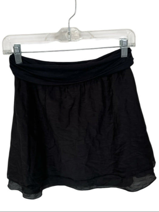 Splendid Size S Black Cotton & Silk Fold Over Mini Skirt Black / S