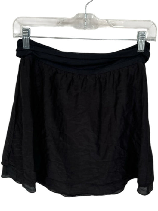 Splendid Size S Black Cotton & Silk Fold Over Mini Skirt Black / S