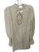 FP One Size XS Cream Long Balloon Sleeve Lace Detail Slip Dress Cream / XS