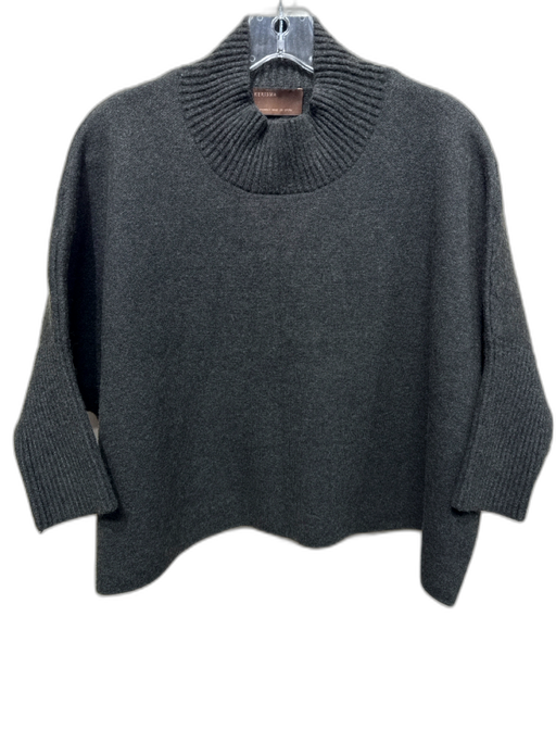 Kerisma Size One Size Dark Grey Viscose Blend Mock Neck Crop Ribbed Sweater Dark Grey / One Size