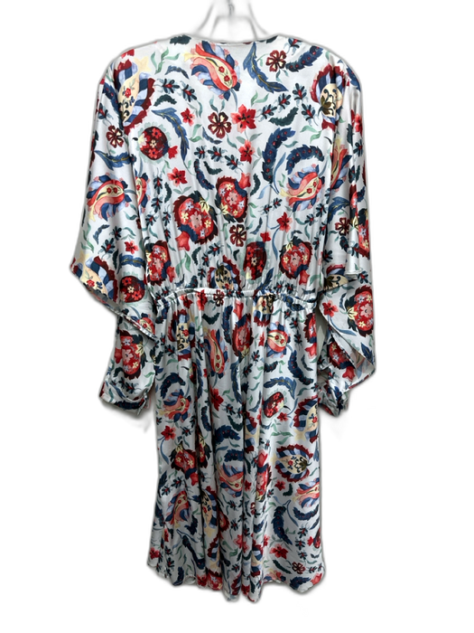 Sachin & Babi Size 6 White, Blue, Red Polyester Surplice Drape Sleeve Dress White, Blue, Red / 6