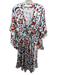 Sachin & Babi Size 6 White, Blue, Red Polyester Surplice Drape Sleeve Dress White, Blue, Red / 6