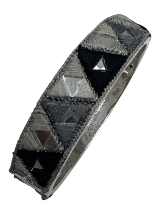 Mignonne Gavigan Black, Gray, Silver Silk thread rhodium plated brass Bracelet Black, Gray, Silver