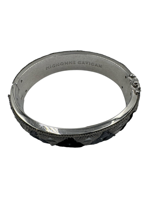 Mignonne Gavigan Black, Gray, Silver Silk thread rhodium plated brass Bracelet Black, Gray, Silver