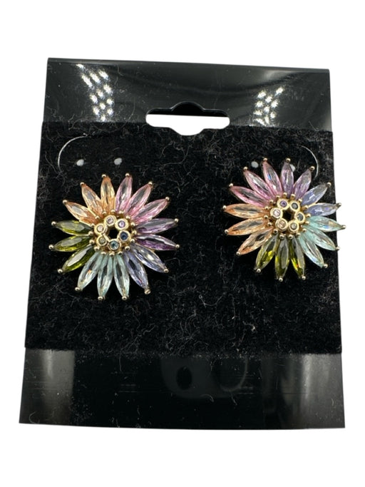 Mignonne Gavigan Gold & Multi 14k Gold Plated Brass Glass Crystals Earrings Gold & Multi