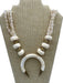 Cream, Beige, Gold Bone Quartz Crescent Toggle Clasp Multi Strand Necklace Cream, Beige, Gold