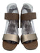 Pedro Garcia Shoe Size 39 Brown & Gray Leather Upper Velcro Bronze Sandals Brown & Gray / 39
