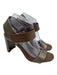 Pedro Garcia Shoe Size 39 Brown & Gray Leather Upper Velcro Bronze Sandals Brown & Gray / 39