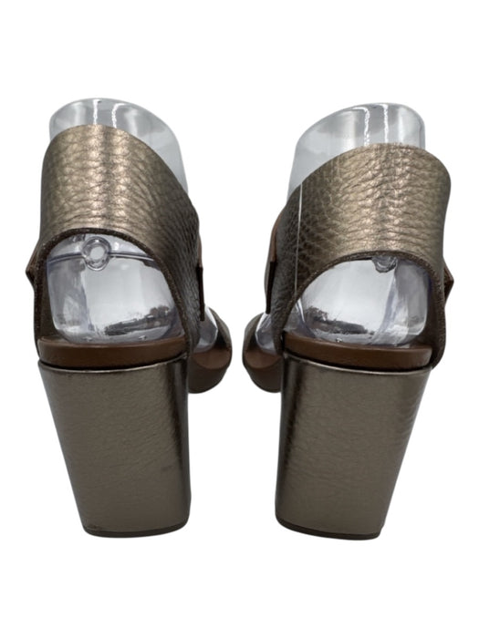 Pedro Garcia Shoe Size 39 Brown & Gray Leather Upper Velcro Bronze Sandals Brown & Gray / 39