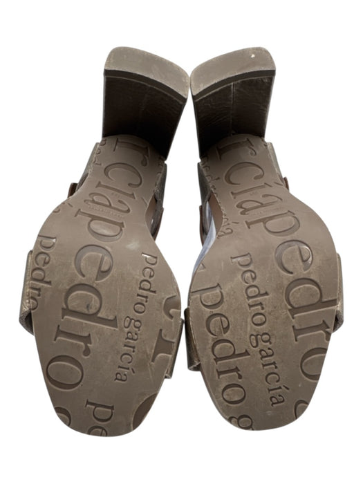 Pedro Garcia Shoe Size 39 Brown & Gray Leather Upper Velcro Bronze Sandals Brown & Gray / 39