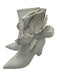 Cecilia Shoe Size 8.5 White Leather Floral Application Calf High Booties White / 8.5