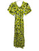 Tyler Boe Size XS Green, Black, White Linen Dots Ruffle Detail Dress Green, Black, White / XS