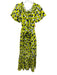 Tyler Boe Size XS Green, Black, White Linen Dots Ruffle Detail Dress Green, Black, White / XS