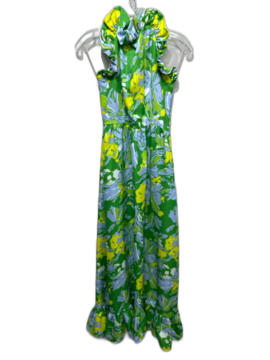 CK Bradley Size XS Green, Blue, White Polyester floral print Sleeveless Dress Green, Blue, White / XS