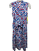 Banjanan Size XS White, Blue, Red Cotton Abstract Print Quarter Button Dress White, Blue, Red / XS