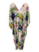 Tela Mercantile Size One Size Pink, Green, Multi Polyester V Neck Midi Dress Pink, Green, Multi / One Size