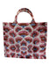 Baldiz Pink, Orange, Blue Velvet Top Handles Abstract Print Tote Bag Pink, Orange, Blue / M/L
