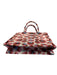 Baldiz Pink, Orange, Blue Velvet Top Handles Abstract Print Tote Bag Pink, Orange, Blue / M/L