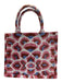 Baldiz Pink, Orange, Blue Velvet Top Handles Abstract Print Tote Bag Pink, Orange, Blue / M/L