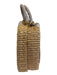 MME. Mink Beige & Gray Wicker Grosgrain Ribbon Woven Top Handle Basket Bag Beige & Gray / L