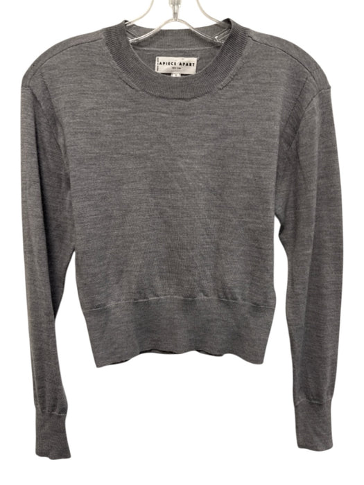 A Piece Apart Size XS Grey Wool Long Sleeve Heathered Top Grey / XS