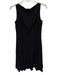 Akris Punto Size 4 Black Polyester Sleeveless Tassels Below Knee Back Zip Dress Black / 4