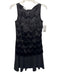 Akris Punto Size 4 Black Polyester Sleeveless Tassels Below Knee Back Zip Dress Black / 4