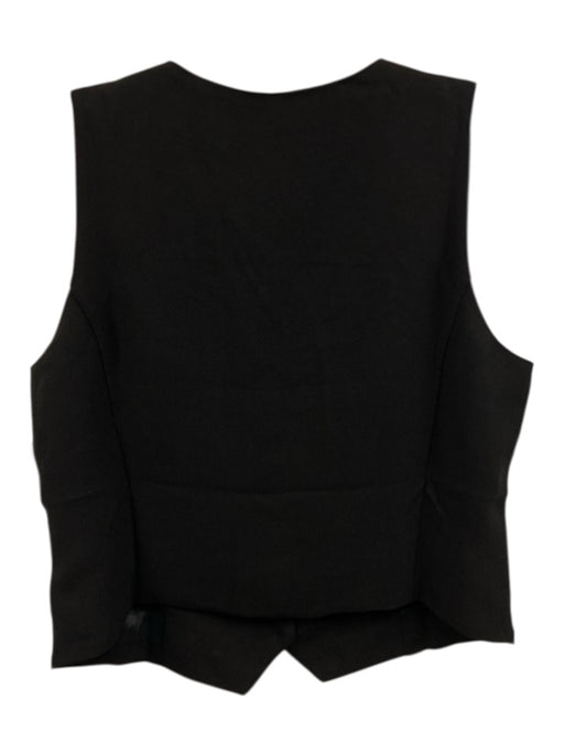 J Crew Size 4 Black Polyester Blend Sleeveless Button Front Princess Seams Top Black / 4
