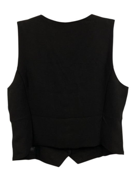 J Crew Size 4 Black Polyester Blend Sleeveless Button Front Princess Seams Top Black / 4