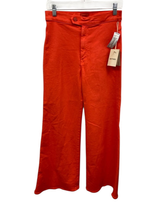 Mother Size 27 Orange Red Cotton Denim High Rise Back Pocket Flare Jeans Orange Red / 27