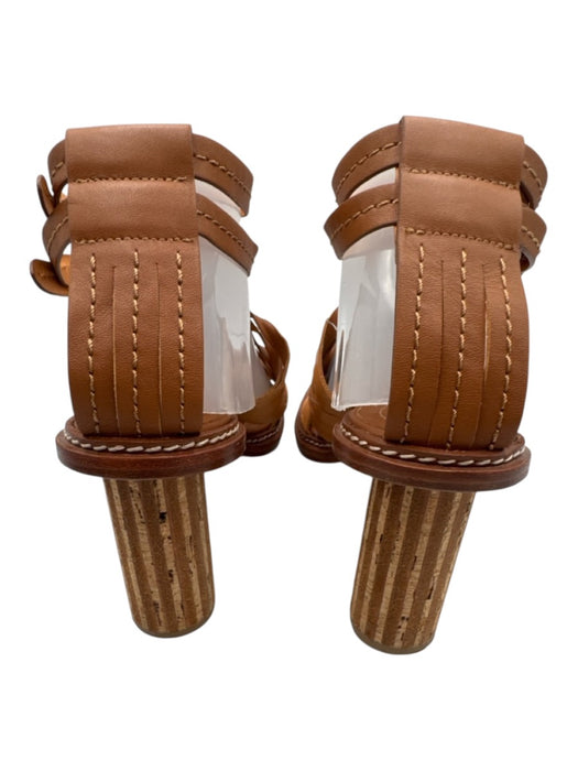 Ulla Johnson Shoe Size 41 Brown Leather Square Toe Caged Ankle Wrap Sandals Brown / 41