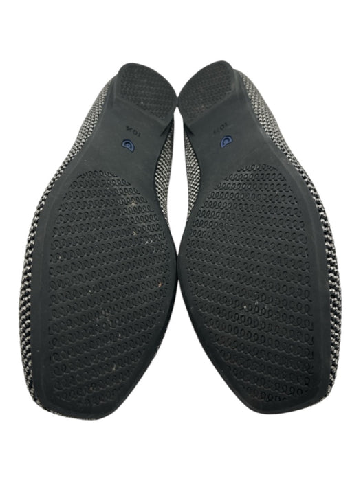 Rothy's Shoe Size 10.5 Black & Silver Textile Square Toe Metallic Thread Flats Black & Silver / 10.5