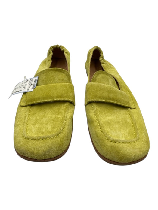 Laura Bellariva Shoe Size 40 Chartreuse Green Leather Suede Round Toe Loafers Chartreuse Green / 40