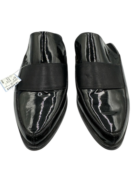 Tibi Shoe Size 40.5 Black & Rose Gold Patent Leather Satin Detail Mules Loafers Black & Rose Gold / 40.5
