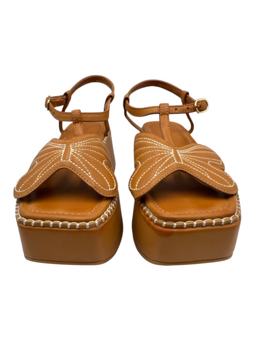 Farm Rio Shoe Size 10 Tan Brown Manmade Material Square Toe Butterfly Sandals Tan Brown / 10