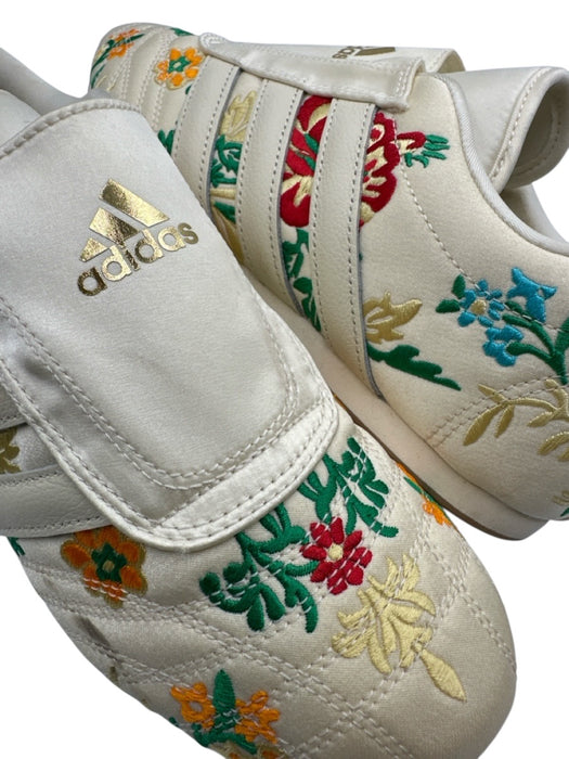 Adidas Shoe Size 10 Cream & Multi Satin Round Toe Floral Striped Sneakers Cream & Multi / 10