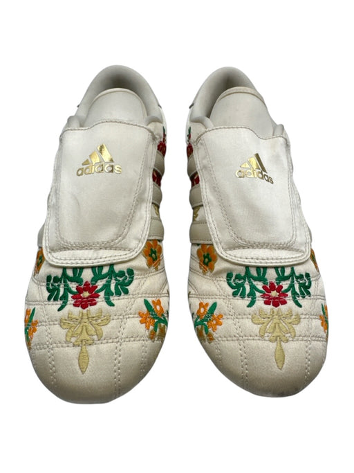 Adidas Shoe Size 10 Cream & Multi Satin Round Toe Floral Striped Sneakers Cream & Multi / 10