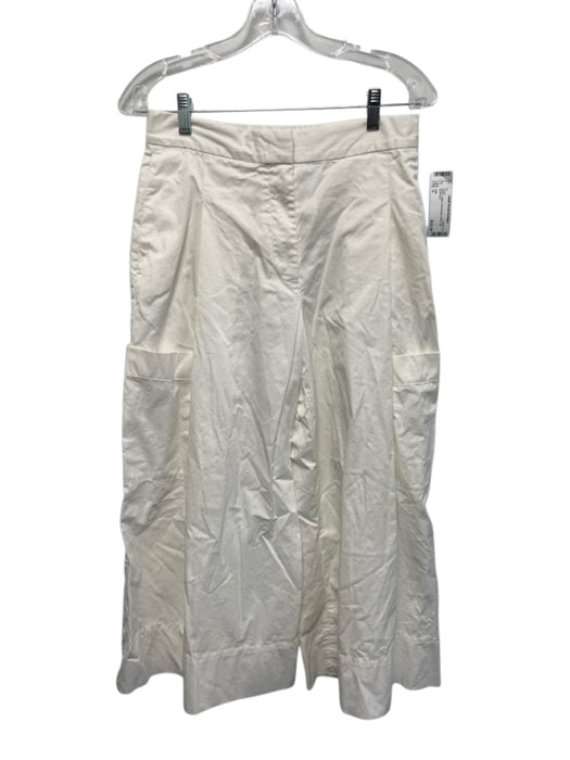 COS Size 6 White Cotton Pleat Detail Wide Leg Pants White / 6
