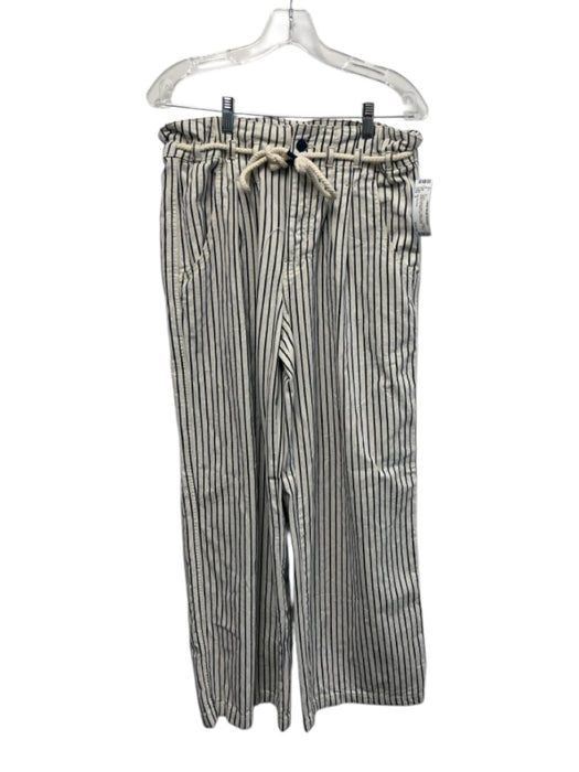 We The Free Size S White & Navy Blue Cotton Rope Stripe Button Fly Pants White & Navy Blue / S