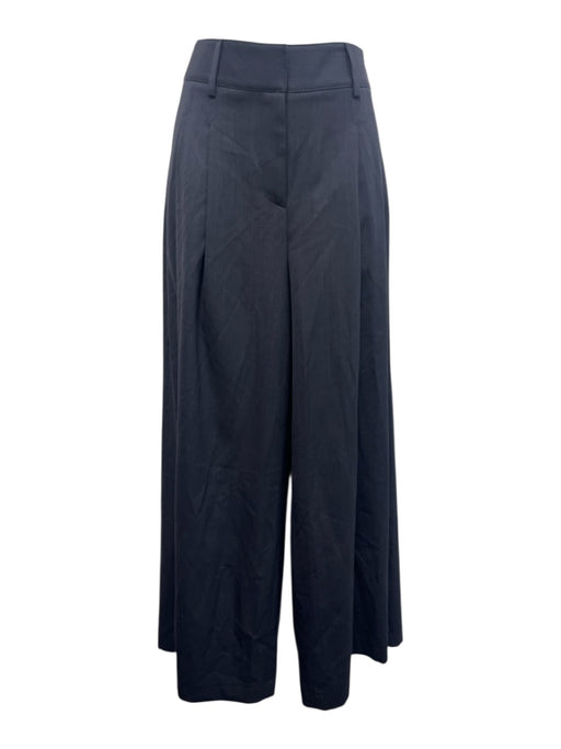 TWP Size 2 Navy Blue Wool Blend Pleated Mid Rise Wide Leg Pants Navy Blue / 2