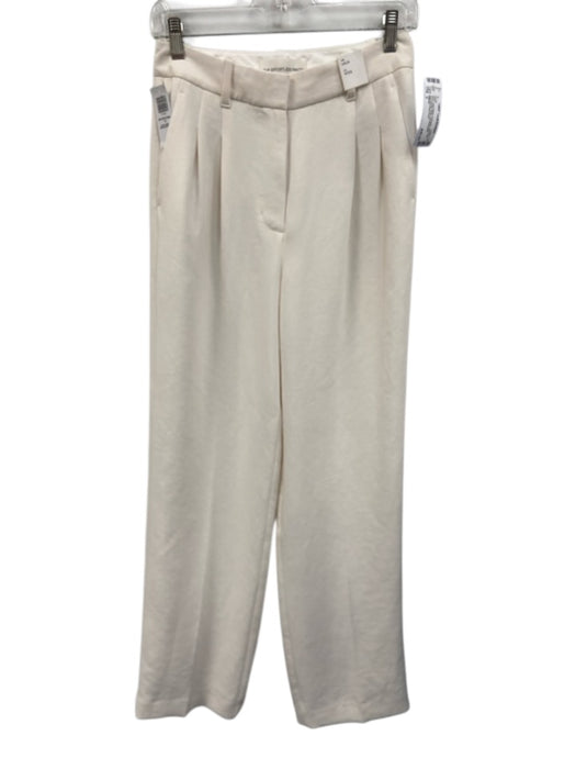 Wilfred Size 2 Ivory White Polyester High Rise Pleat Detail Wide Leg Pants Ivory White / 2