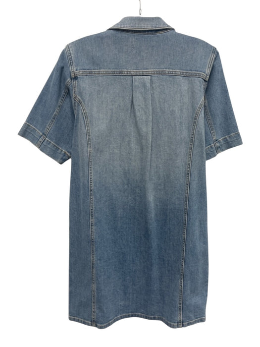 Ramy Brook Size S Light Wash Cotton Blend Quarter Zip circle zip Dress Light Wash / S