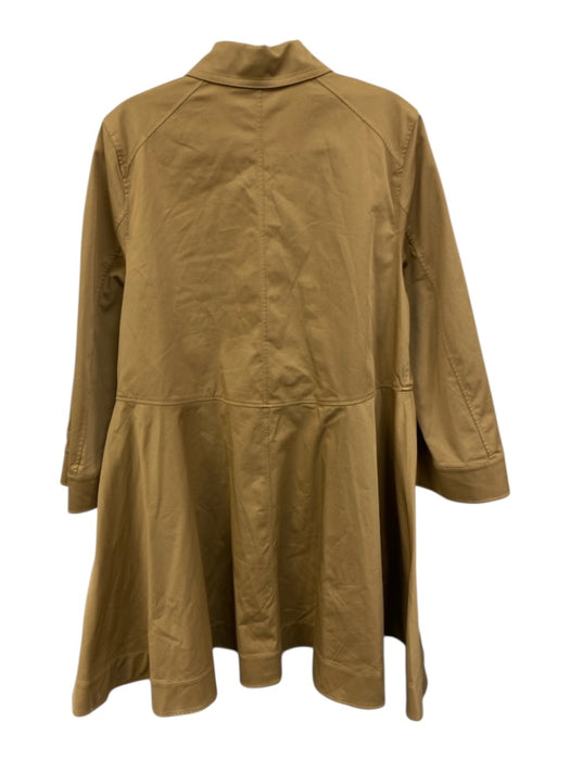 COS Size 4 Camel Tan Cotton Blend Quarter Button 3/4 Sleeve Above Knee Dress Camel Tan / 4