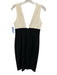 Alice + Olivia Size 8 Black & White Acetate Blend Colorblock Plunge Dress Black & White / 8