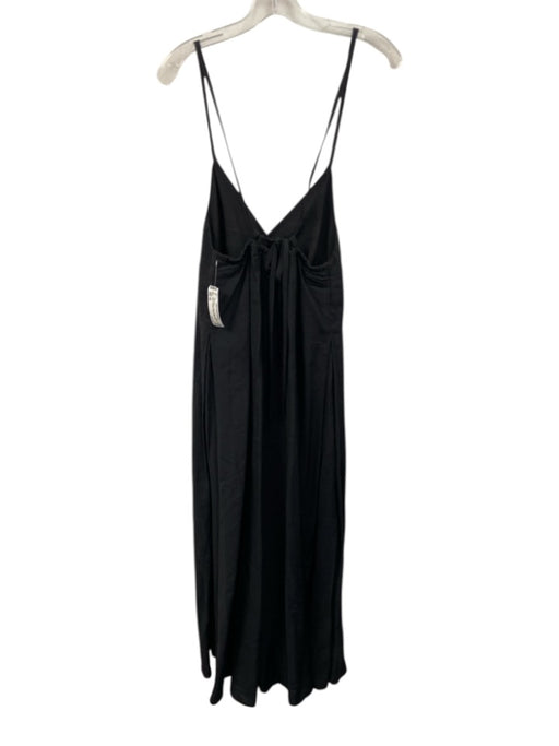 COS Size XS Black Modal Blend Tie Back V Neck Wide Leg Jumpsuit Black / XS